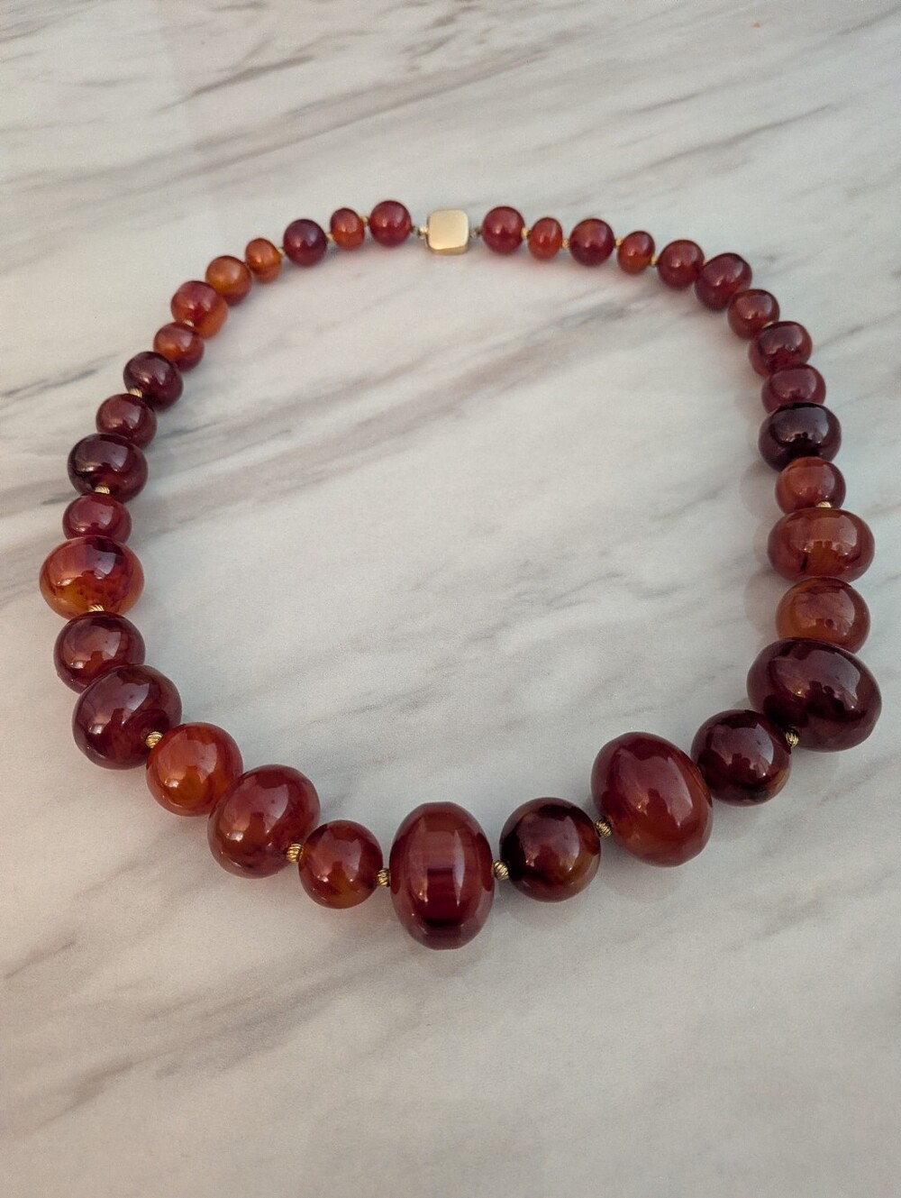 Bakelite / Catalin / Cherry Amber Vintage Necklace Very Large